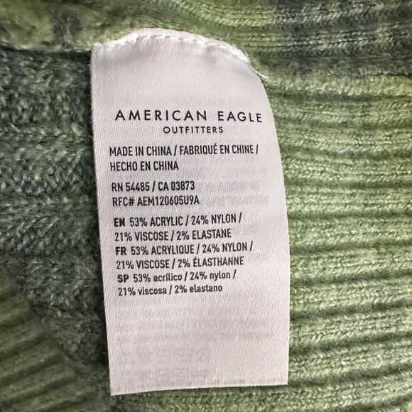AE American Eagle Wrap Front Sweater Copped Green Size Medium - Picture 5 of 12